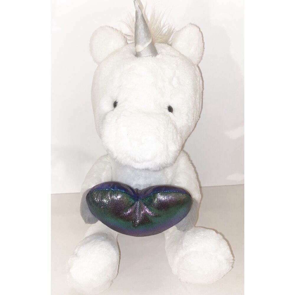 Destination Unicorn Plush White Rainbow Hair Tail 20”